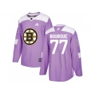 Men Adidas Boston Bruins #77 Ray Bourque Purple Authentic Fights Cancer Stitched NHL Jersey