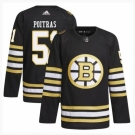 Men Boston Bruins #51 Matthew Poitras Black 100th Anniversary Stitched Jersey