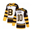 Men's Adidas Boston Bruins #10 Anders Bjork Authentic White 2019 Winter Classic NHL Jersey