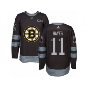 Men's Adidas Boston Bruins #11 Jimmy Hayes Authentic Black 1917-2017 100th Anniversary NHL Jersey