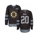 Men's Adidas Boston Bruins #20 Riley Nash Authentic Black 1917-2017 100th Anniversary NHL Jersey