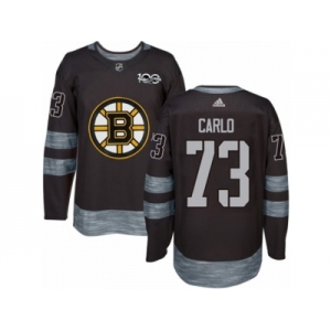 Men's Adidas Boston Bruins #73 Brandon Carlo Authentic Black 1917-2017 100th Anniversary NHL Jersey