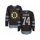 Men's Adidas Boston Bruins #74 Jake DeBrusk Authentic Black 1917-2017 100th Anniversary NHL Jersey