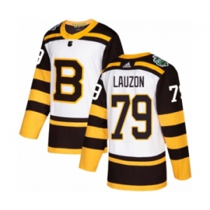 Men's Adidas Boston Bruins #79 Jeremy Lauzon Authentic White 2019 Winter Classic NHL Jersey