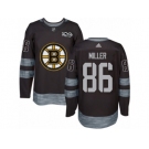 Men's Adidas Boston Bruins #86 Kevan Miller Authentic Black 1917-2017 100th Anniversary NHL Jersey