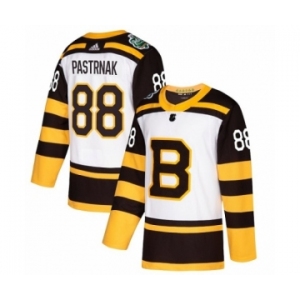 Men's Adidas Boston Bruins #88 David Pastrnak Authentic White 2019 Winter Classic NHL Jersey