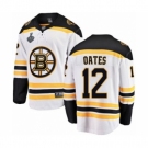 Men's Boston Bruins #12 Adam Oates Authentic White Away Fanatics Branded Breakaway 2019 Stanley Cup Final Bound Hockey Jersey