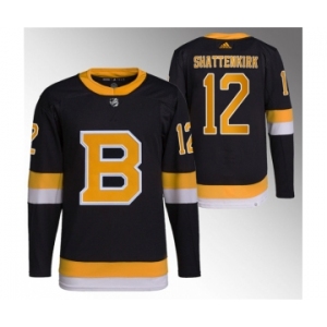 Men's Boston Bruins #12 Kevin Shattenkirk Black Home Breakaway Stitched Jersey