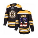 Men's Boston Bruins #13 Charlie Coyle Authentic Black USA Flag Fashion Hockey Jersey