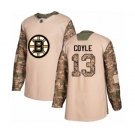 Men's Boston Bruins #13 Charlie Coyle Authentic Camo Veterans Day Practice Hockey Jersey