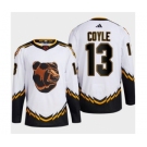 Men's Boston Bruins #13 Charlie Coyle White 2022-23 Reverse Retro Stitched Jersey