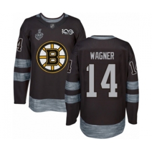 Men's Boston Bruins #14 Chris Wagner Authentic Black 1917-2017 100th Anniversary 2019 Stanley Cup Final Bound Hockey Jersey