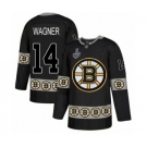 Men's Boston Bruins #14 Chris Wagner Authentic Black Team Logo Fashion 2019 Stanley Cup Final Bound Hockey Jersey