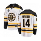 Men's Boston Bruins #14 Chris Wagner Authentic White Away Fanatics Branded Breakaway 2019 Stanley Cup Final Bound Hockey Jersey