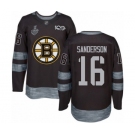 Men's Boston Bruins #16 Derek Sanderson Authentic Black 1917-2017 100th Anniversary 2019 Stanley Cup Final Bound Hockey Jersey