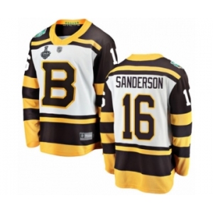 Men's Boston Bruins #16 Derek Sanderson White Winter Classic Fanatics Branded Breakaway 2019 Stanley Cup Final Bound Hockey Jersey