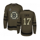 Men's Boston Bruins #17 Milan Lucic Authentic Green Salute to Service 2019 Stanley Cup Final Bound Hockey Jersey