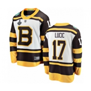Men's Boston Bruins #17 Milan Lucic White Winter Classic Fanatics Branded Breakaway 2019 Stanley Cup Final Bound Hockey Jersey