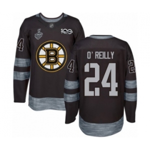 Men's Boston Bruins #24 Terry O'Reilly Authentic Black 1917-2017 100th Anniversary 2019 Stanley Cup Final Bound Hockey Jersey