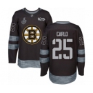 Men's Boston Bruins #25 Brandon Carlo Authentic Black 1917-2017 100th Anniversary 2019 Stanley Cup Final Bound Hockey Jersey