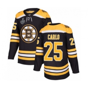 Men's Boston Bruins #25 Brandon Carlo Authentic Black Home 2019 Stanley Cup Final Bound Hockey Jersey