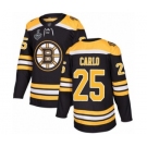 Men's Boston Bruins #25 Brandon Carlo Premier Black Home 2019 Stanley Cup Final Bound Hockey Jersey