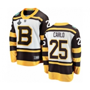 Men's Boston Bruins #25 Brandon Carlo White Winter Classic Fanatics Branded Breakaway 2019 Stanley Cup Final Bound Hockey Jersey