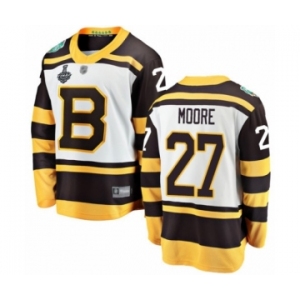 Men's Boston Bruins #27 John Moore White Winter Classic Fanatics Branded Breakaway 2019 Stanley Cup Final Bound Hockey Jersey