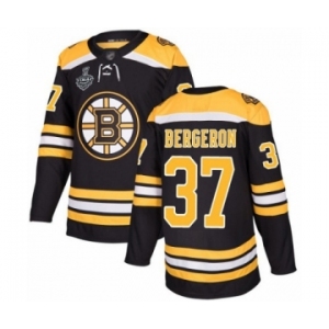 Men's Boston Bruins #37 Patrice Bergeron Authentic Black Home 2019 Stanley Cup Final Bound Hockey Jersey