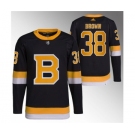 Men's Boston Bruins #38 Patrick Brown Black Home Breakaway Stitched Jersey