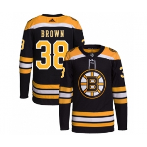 Men's Boston Bruins #38 Patrick Brown Black Stitched Jersey