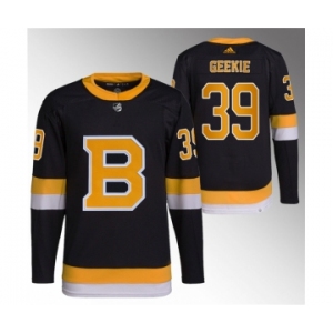 Men's Boston Bruins #39 Morgan Geekie Black Home Breakaway Stitched Jersey