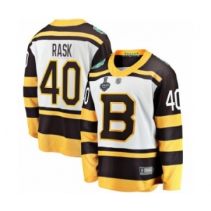 Men's Boston Bruins #40 Tuukka Rask White Winter Classic Fanatics Branded Breakaway 2019 Stanley Cup Final Bound Hockey Jersey