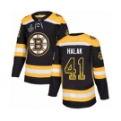 Men's Boston Bruins #41 Jaroslav Halak Authentic Black Drift Fashion 2019 Stanley Cup Final Bound Hockey Jersey