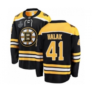 Men's Boston Bruins #41 Jaroslav Halak Authentic Black Home Fanatics Branded Breakaway 2019 Stanley Cup Final Bound Hockey Jersey