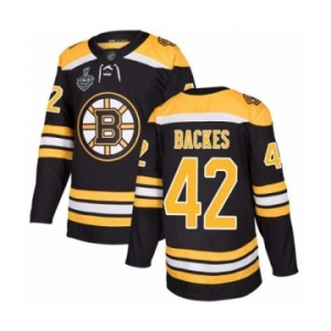 Men's Boston Bruins #42 David Backes Premier Black Home 2019 Stanley Cup Final Bound Hockey Jersey