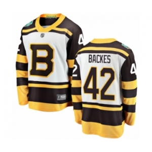 Men's Boston Bruins #42 David Backes White 2019 Winter Classic Fanatics Branded Breakaway NHL Jersey