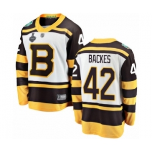 Men's Boston Bruins #42 David Backes White Winter Classic Fanatics Branded Breakaway 2019 Stanley Cup Final Bound Hockey Jersey