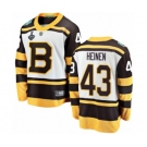 Men's Boston Bruins #43 Danton Heinen White Winter Classic Fanatics Branded Breakaway 2019 Stanley Cup Final Bound Hockey Jersey