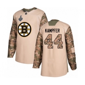 Men's Boston Bruins #44 Steven Kampfer Authentic Camo Veterans Day Practice 2019 Stanley Cup Final Bound Hockey Jersey