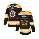 Men's Boston Bruins #47 Torey Krug Authentic Black Drift Fashion 2019 Stanley Cup Final Bound Hockey Jersey