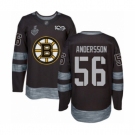 Men's Boston Bruins #56 Axel Andersson Authentic Black 1917-2017 100th Anniversary 2019 Stanley Cup Final Bound Hockey Jersey