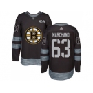 Men's Boston Bruins #63 Brad Marchand Black 1917-2017 100th Anniversary Stitched NHL Jersey