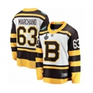 Men's Boston Bruins #63 Brad Marchand White Winter Classic Fanatics Branded Breakaway 2019 Stanley Cup Final Bound Hockey Jersey