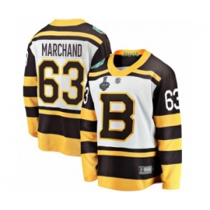 Men's Boston Bruins #63 Brad Marchand White Winter Classic Fanatics Branded Breakaway 2019 Stanley Cup Final Bound Hockey Jersey