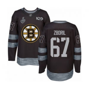 Men's Boston Bruins #67 Jakub Zboril Authentic Black 1917-2017 100th Anniversary 2019 Stanley Cup Final Bound Hockey Jersey