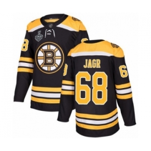 Men's Boston Bruins #68 Jaromir Jagr Premier Black Home 2019 Stanley Cup Final Bound Hockey Jersey