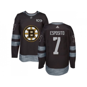 Men's Boston Bruins #7 Phil Esposito Black 1917-2017 100th Anniversary Stitched NHL Jersey