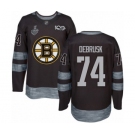 Men's Boston Bruins #74 Jake DeBrusk Authentic Black 1917-2017 100th Anniversary 2019 Stanley Cup Final Bound Hockey Jersey