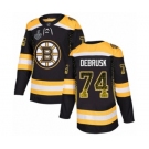 Men's Boston Bruins #74 Jake DeBrusk Authentic Black Drift Fashion 2019 Stanley Cup Final Bound Hockey Jersey